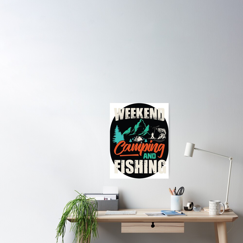 Weekend camping and fishing Pin for Sale by AlvinDesigner