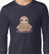 Kawaii niedliche Yoga-meditierende Trägheit Langarmshirt
