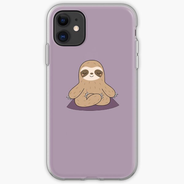 Kawaii Cute Yoga Meditating Sloth iPhone Soft Case