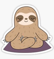 Kawaii Cute Yoga Meditating Sloth Sticker