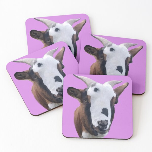 Item preview, Goat Face on Pink  designed and sold by CannoliCritters.