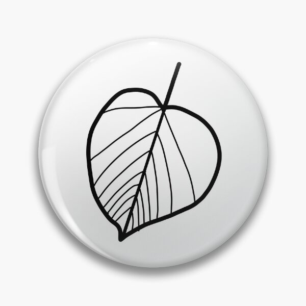 Item preview, Linden Leave Leaf Natural hand drawn Pin Buttons Decoration Sticker designed and sold by khulisara246.
