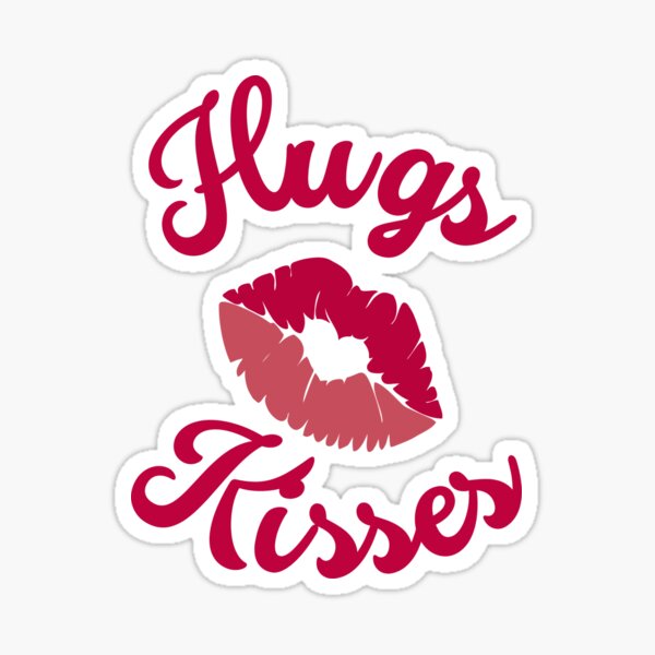 Hugs And Kisses Sticker For Sale By Amrdigital Redbubble