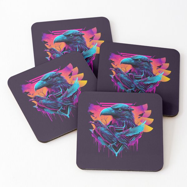 Item preview, Viking Odin Raven Synthwave Art Print designed and sold by Joyfulimaginery.