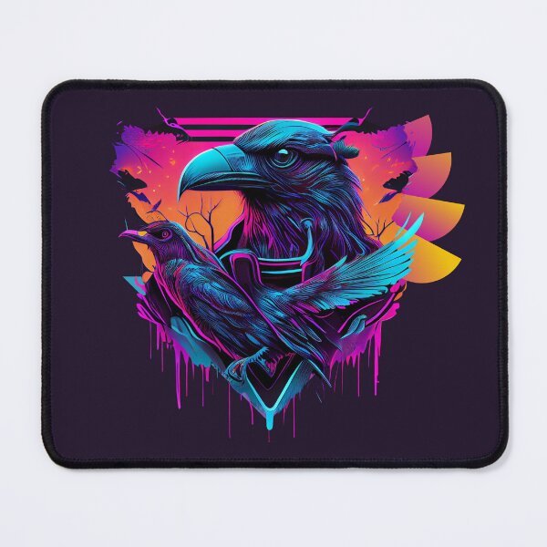 Item preview, Viking Odin Raven Synthwave Art Print designed and sold by Joyfulimaginery.