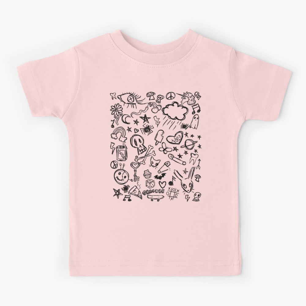 【GRAVER】DOODLE ABOUT YOU 半袖T 3COLOR UNISEX] Small graffiti cloud logo short sleeve t-shirt