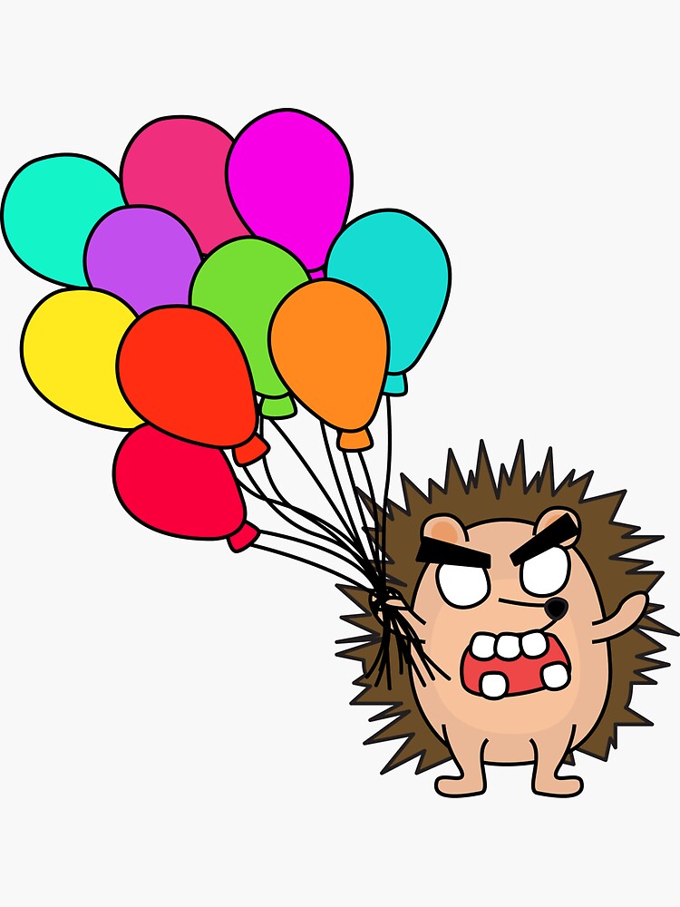 angry zombie hedgehog with balloons by shortstack