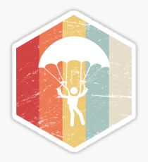 Retro 70s Skydiving Parachute Icon Sticker