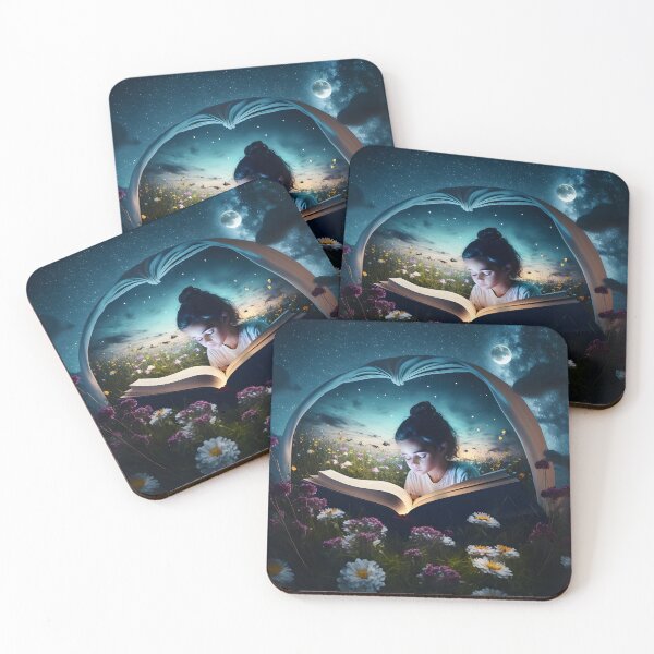 Item preview, Midnight Garden Escape: A Starry Night with a Book and Blooms designed and sold by JackaCreates.