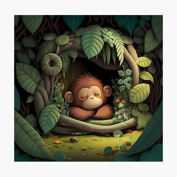 Item preview, Cute Sleepy Monkey  designed and sold by RefinedRarities.