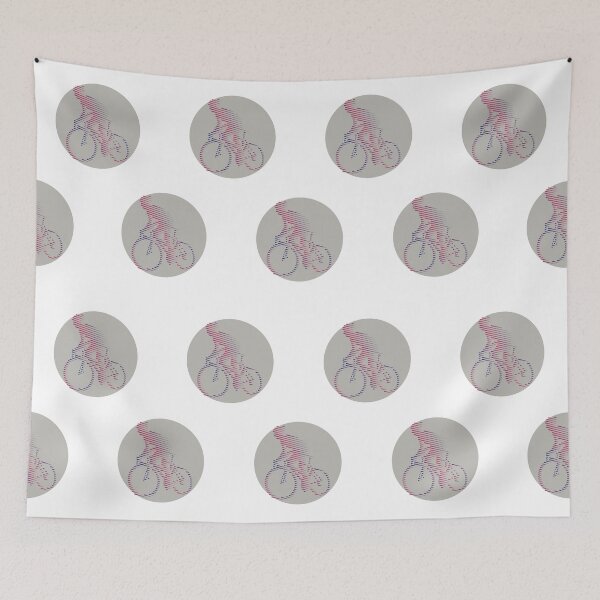 Item preview, Cyclist Climbing Purple Blue Line Art designed and sold by RabeDesigns.