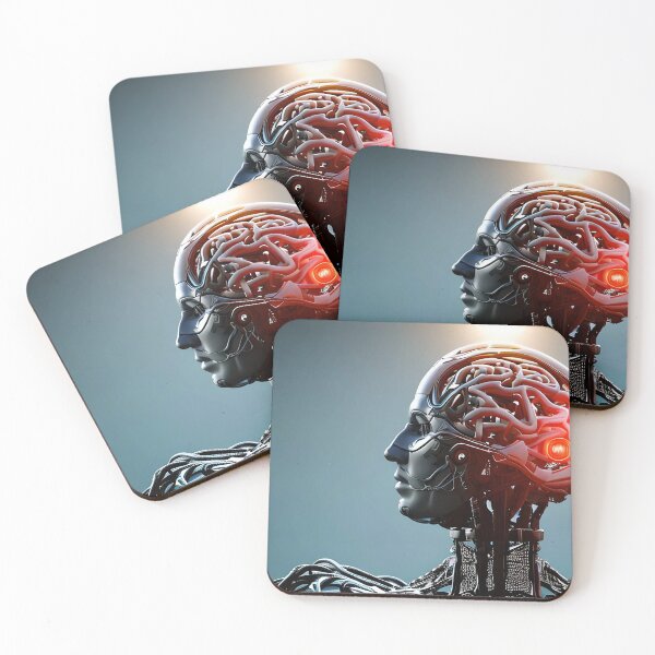 Item preview, digital concept art of a human brain integrated in a robot designed and sold by MarcusPetrus.