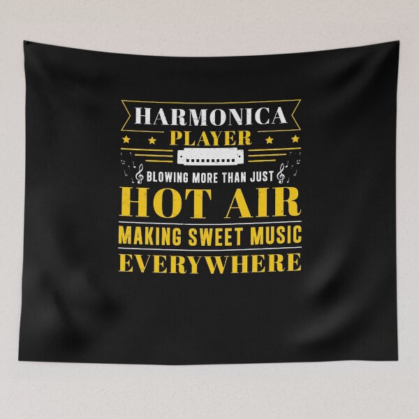 Item preview, Harmonica Blowing More Than Just Hot Air Funny Mouth Organ designed and sold by StrongShirts.