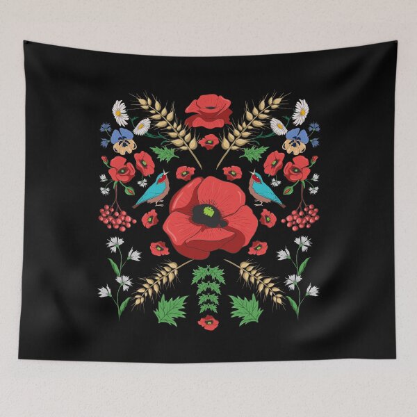 Item preview, Red Poppies Ukraine - Retro Floral Ukrainian Vyshyvanka designed and sold by r-silver.