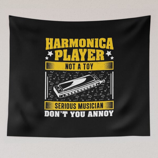 Item preview, Harmonica Not A Toy Serious Musician Funny Mouth Organ designed and sold by StrongShirts.