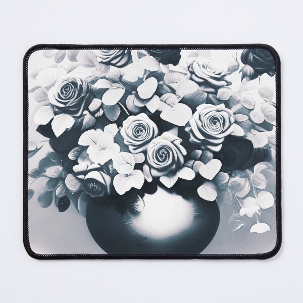 Item preview, Black and White Roses in Vase designed and sold by asurtiumgreen.