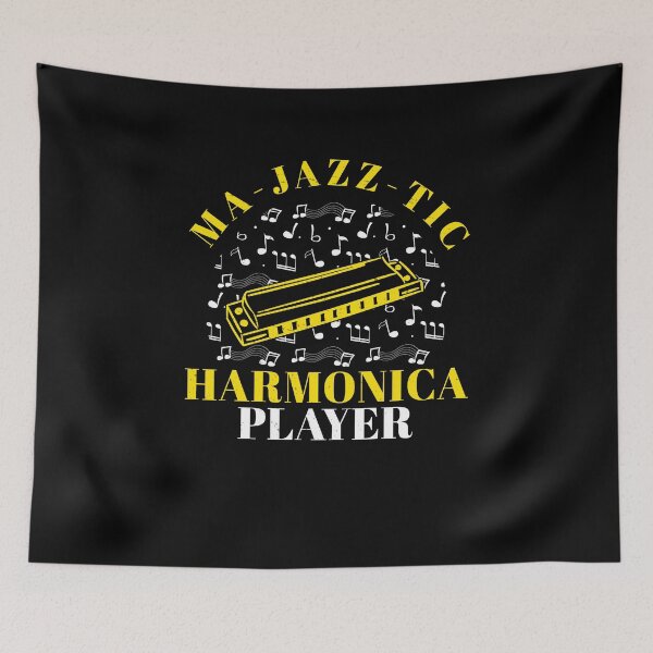 Item preview, Harmonica Ma-Jazz-Tic Harmonica Player Funny Mouth Organ designed and sold by StrongShirts.