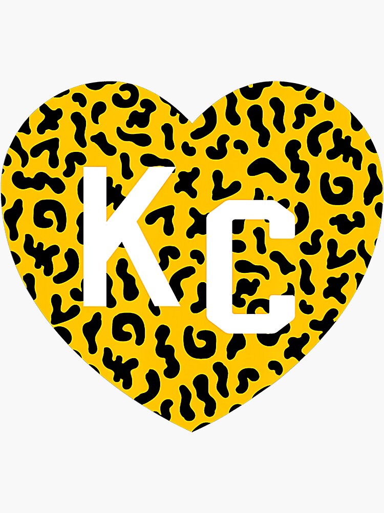 Kc Cheetah Animal Print Heart Kc Kansas City Cheetah Heart Art