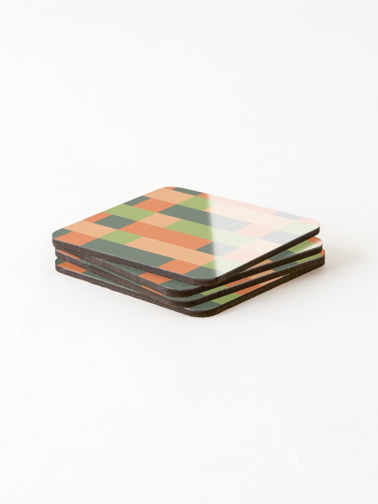 Thumbnail 4 of 5, Coasters (Set of 4), Geometric Block Pattern designed and sold by OddlyInk.