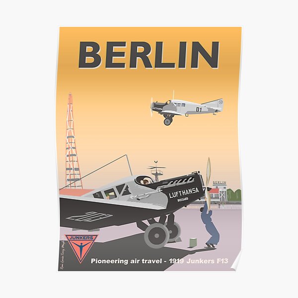 Tempelhof Airport, Berlin with Junkers A Poster