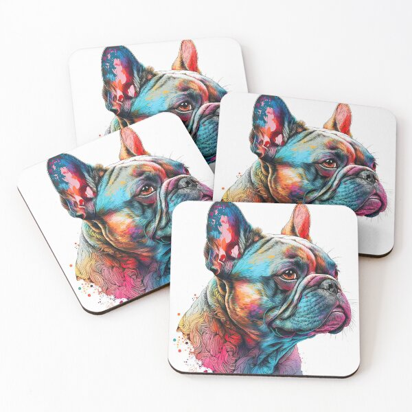 Item preview, Colorful French bulldog on white background designed and sold by Ruletattoo.