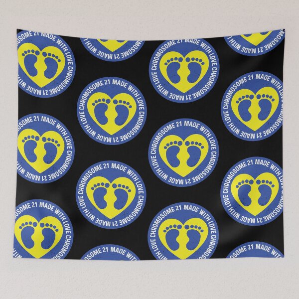 Item preview, Chromosome 21 Made With Love Baby Feet In Heart Down Syndrome Awareness designed and sold by GravitiTees.
