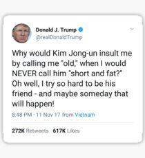 Trump Tweet Short Fat Sticker