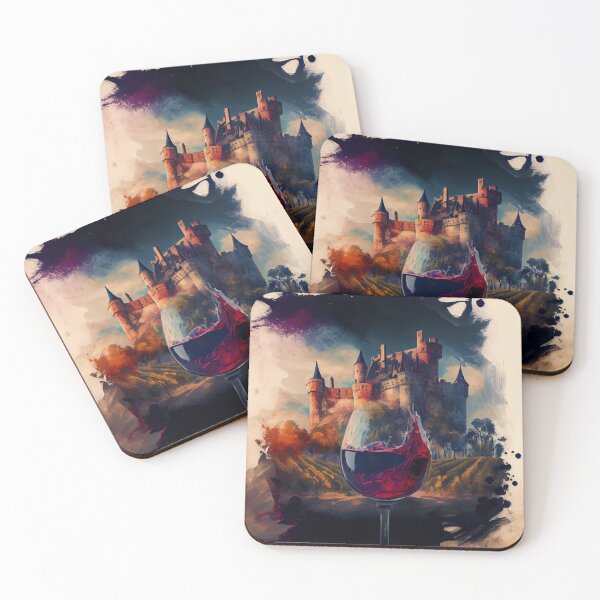 Item preview, Red Wine and Castle Water Colour designed and sold by LukeAiWalker.