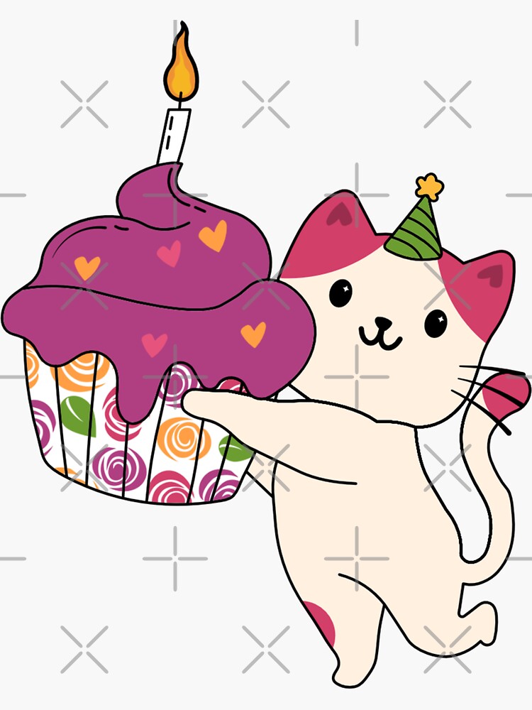 Birthday Hello Kitty Cake Illustration Cute Kawaii Awesome