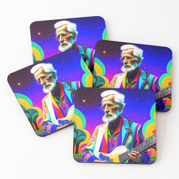 Item preview, Old Man with White Hair Playing the Guitar in Highly Coloured Landscape designed and sold by KALEIDOSCOPE UK.