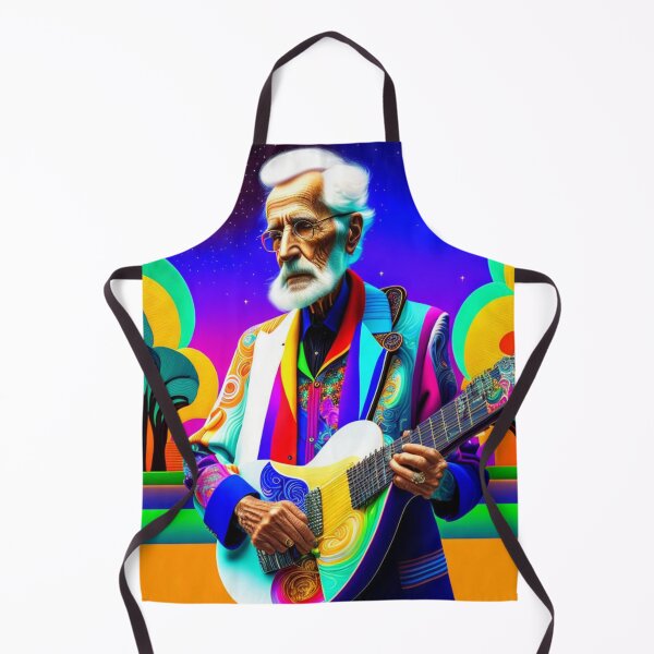 Item preview, Old Man with White Hair Playing the Guitar in Highly Coloured Landscape designed and sold by KALEIDOSCOPE UK.