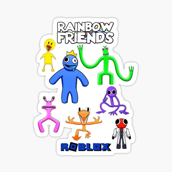 blue rainbow friends hugs retro - Blue Rainbow Friends - Sticker