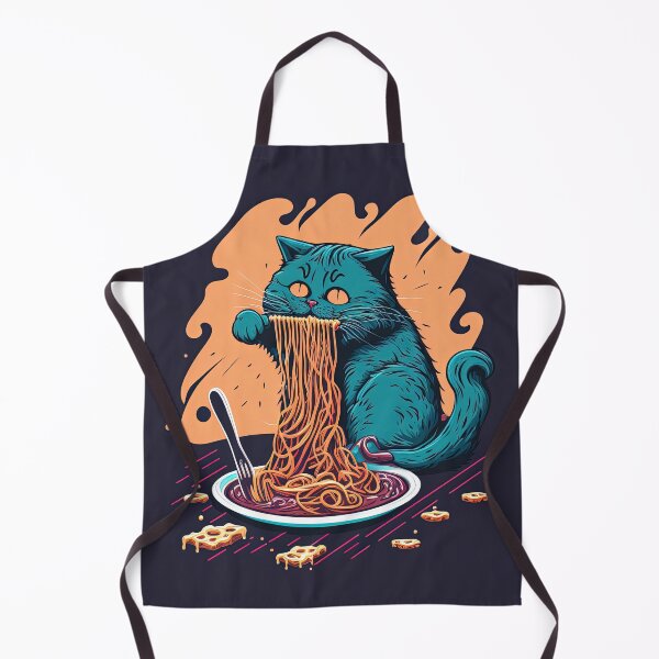 Aperçu de l'œuvre chat qui mange des spaghettis créée et vendue par Chillapy.