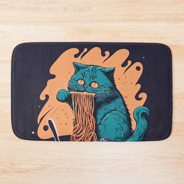 Aperçu de l'œuvre chat qui mange des spaghettis créée et vendue par Chillapy.
