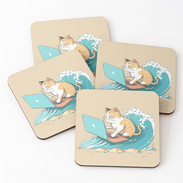 Item preview, cat surfing the web designed and sold by Chillapy.