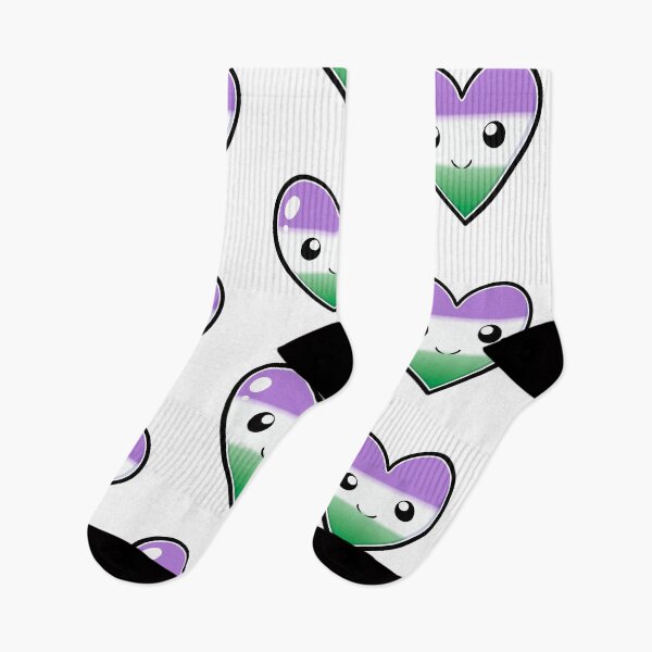 Item preview, Cute Cartoon Coloured Heart - Genderqueer flag designed and sold by HJacka.