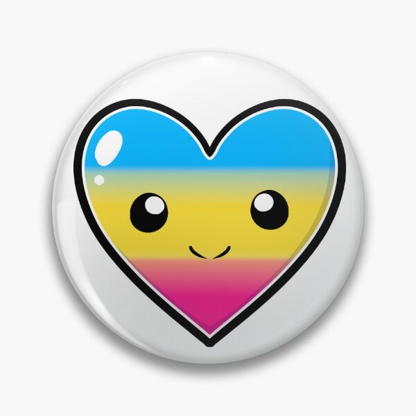 Item preview, Cute Cartoon Coloured Heart - Pansexual flag designed and sold by HJacka.