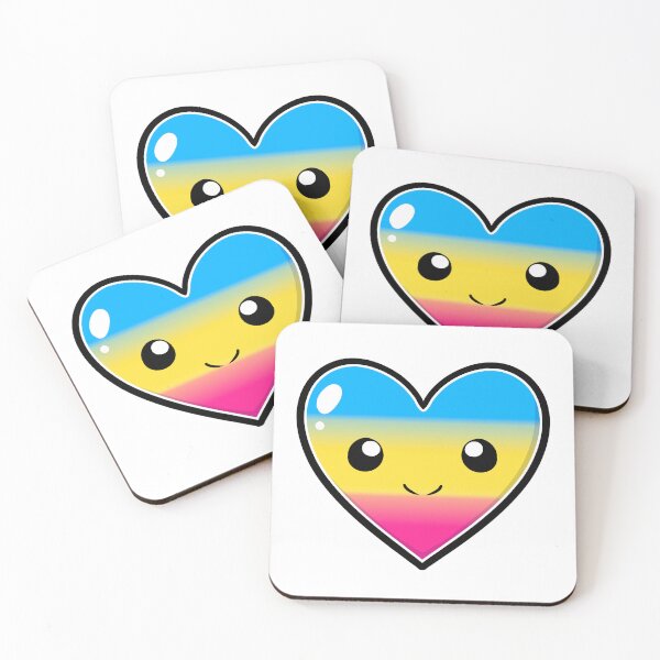 Item preview, Cute Cartoon Coloured Heart - Pansexual flag designed and sold by HJacka.