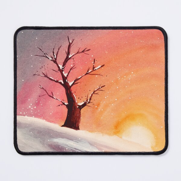 Item preview, Winter Sunset Tree Landscape - Watercolour Painting designed and sold by Pattokarts.