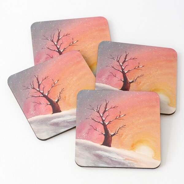 Item preview, Winter Sunset Tree Landscape - Watercolour Painting designed and sold by Pattokarts.