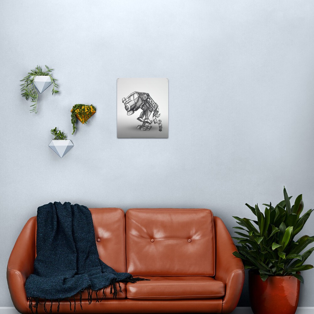 A boy and his train Metal Print