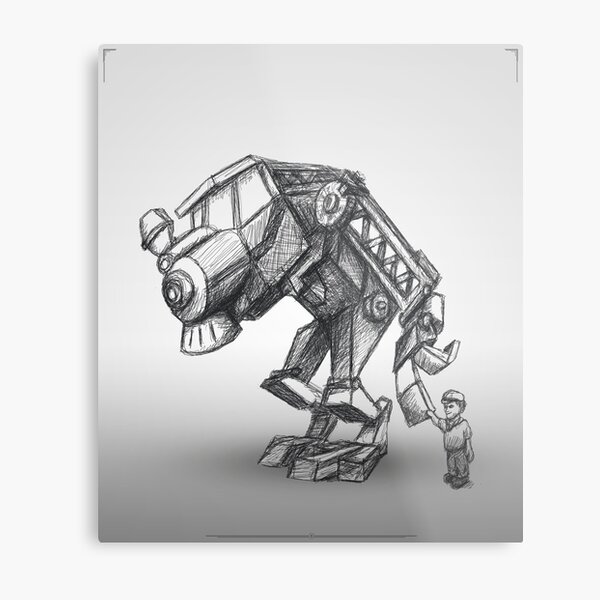 A boy and his train Metal Print