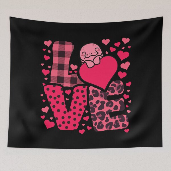 Item preview, Cute Kawaii Valentine Manatee Love Hearts Valentines Day designed and sold by JokeGysen.