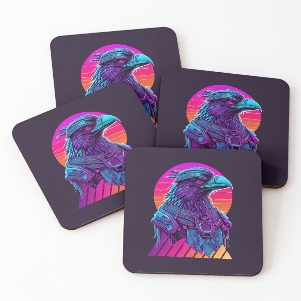 Item preview, Viking Odin Raven Vaporwave Art Print designed and sold by Joyfulimaginery.