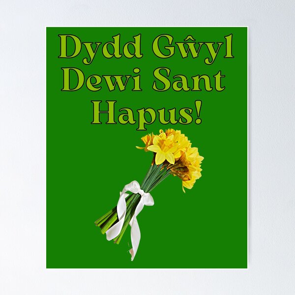 Item preview, Dydd Gŵyl Dewi Sant Hapus! Happy Saint Davids Day, St. David's Day Gifts with Daffodils designed and sold by facePale.