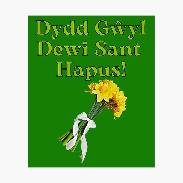 Item preview, Dydd Gŵyl Dewi Sant Hapus! Happy Saint Davids Day, St. David's Day Gifts with Daffodils designed and sold by facePale.