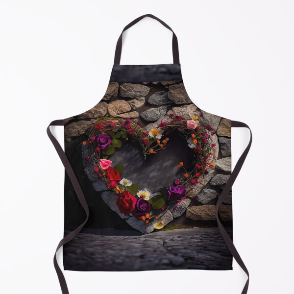 Item preview, floral heart ring design on a stone wall 3 both vintage and modern floral wallpaper background new for 2023 designed and sold by GeoffBeattie.