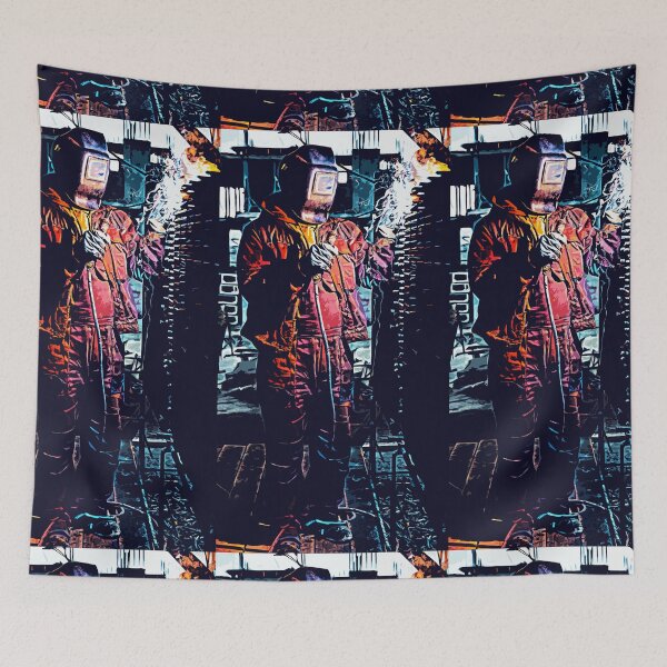 Item preview, Welder pop art style illustration designed and sold by KondeHipe.