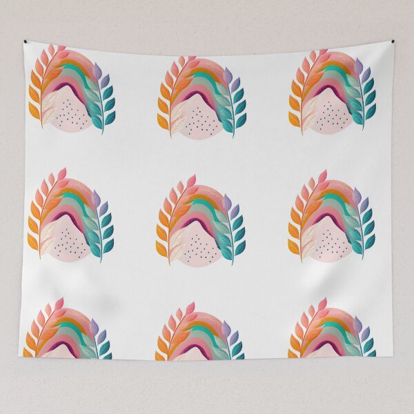 Item preview, Abstract Fantasy Boho Rainbow With Leaves designed and sold by lugillustration.