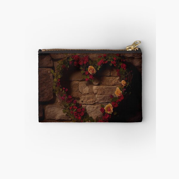 Item preview, Copy of floral heart ring design on a stone wall 4 both vintage and modern floral wallpaper background new for 2023 designed and sold by GeoffBeattie.